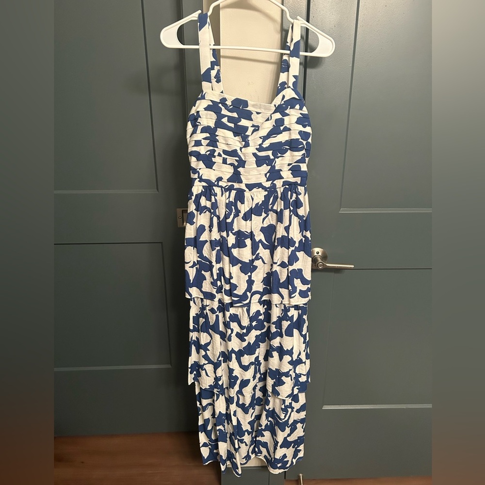 Abercrombie & Fitch Blue and White Patterned Maxi Dress - Picture 6 of 8